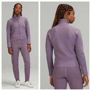 Lululemon End State Full Zip Jacket Color Dusky Lavender Merino Wool  Sz 12